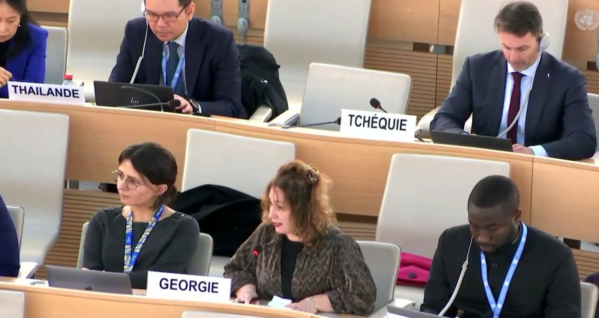 Prof. Dr. Dr. Lela Janashvili presented a report during an interactive dialogue with the Special Rapporteur on the right to privacy at the 58th session of the UN Human Rights Council (HRC) in Geneva